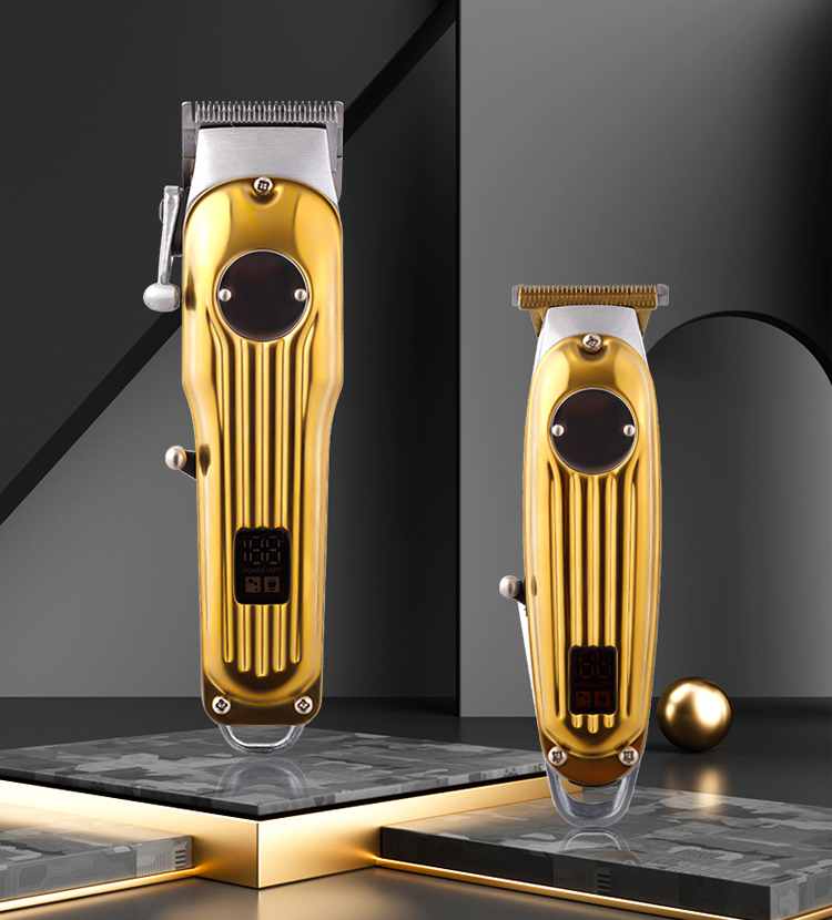 Gold Metal Lithium Battery Hair Clipper